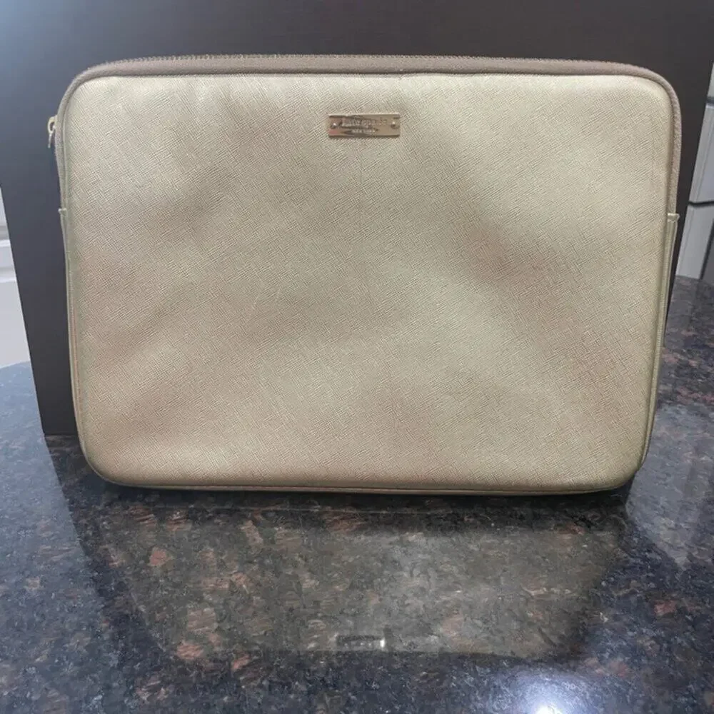 KATE SPADE LAPTOP NOTEBOOK‎ CASE METALLIC GOLD 13 ‘ VERSATILE FUNCTIONAL